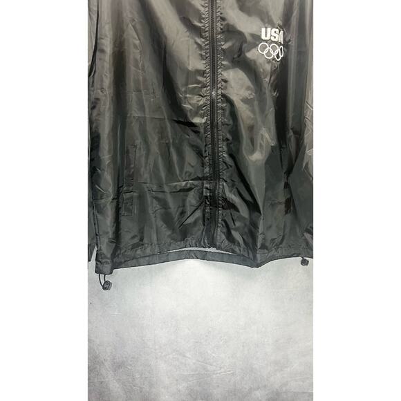 Vintage USA Olympics Mens Spell Out Full Zip Windbreaker Jacket Black Size XL - Picture 7 of 9